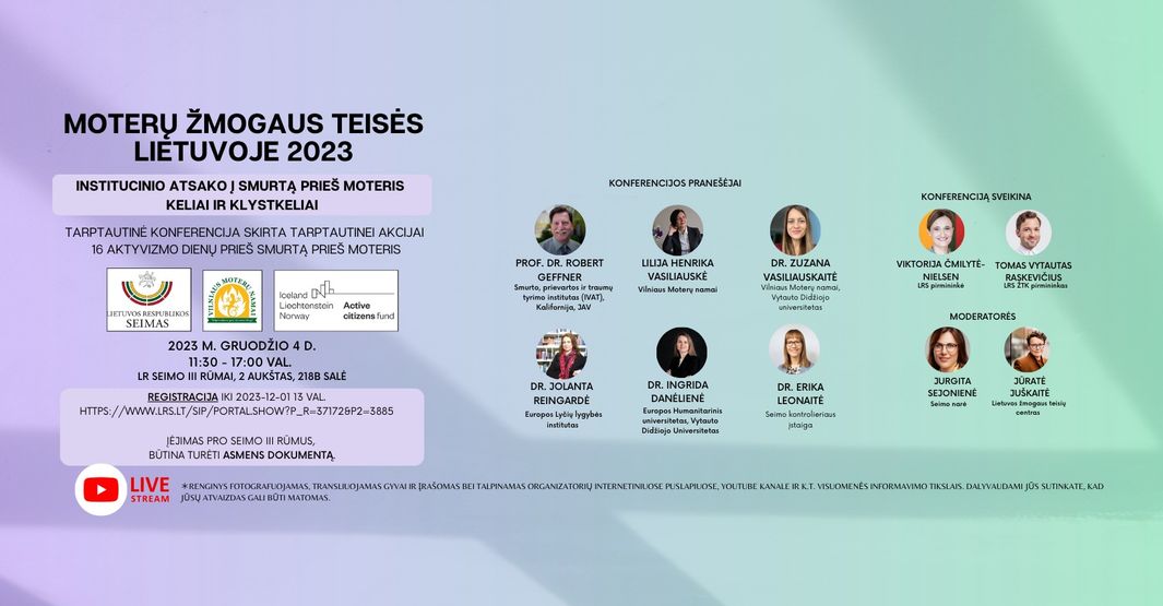 Tarptautinė konferencija Moterų žmogaus teisės Lietuvoje 2023